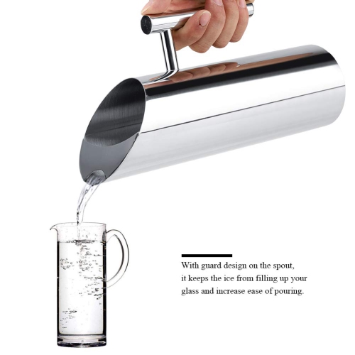 Stainless Steel Water Pitcher Jug with Ice Guard Cold Drinking Pitcher Home Hotel Serving Tool