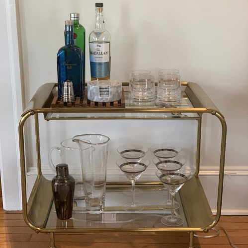 Fox Run Drink Coasters, Marble, Set of 4 White Marble Coasters with Holder