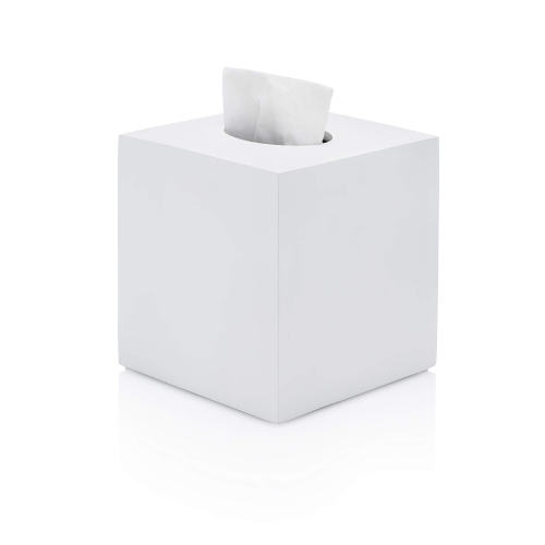 Essentra Home Matte White Square Tissue Box Cover