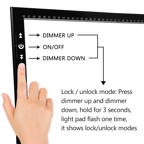 HSK A3 Light Box Light Pad Aluminium Frame Touch Dimmer Lock/Unlock Button 10W Super Bright 5500 Lux