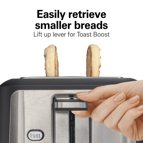 Hamilton Beach Gourmet 2 Slice Toaster, Sure-Toast Technology, Longer 6.5” Slots, 22996G