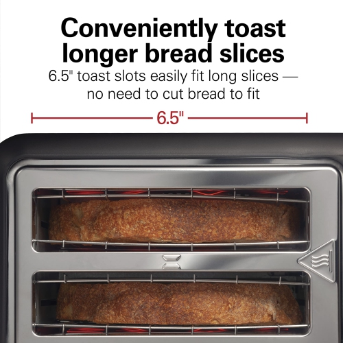 Hamilton Beach Gourmet 2 Slice Toaster, Sure-Toast Technology, Longer 6.5” Slots, 22996G