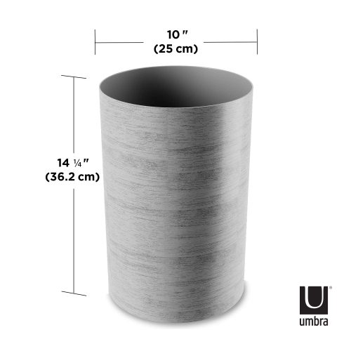 Umbra Treela Small Trash Durable Garbage Can Waste Basket for Bathroom, Bedroom, Office and More, White