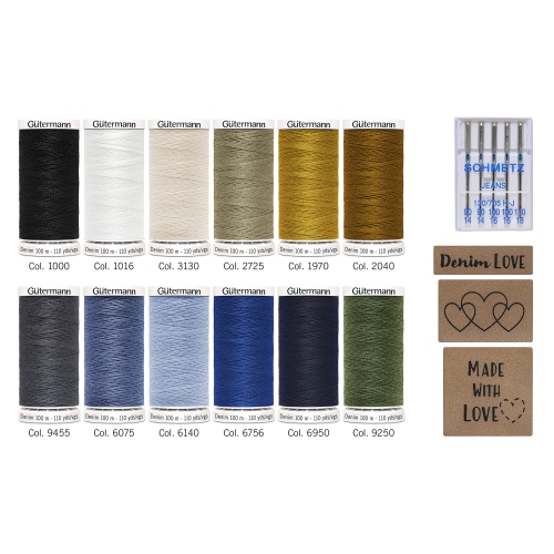 GÜTERMANN Denim Love Nostalgia Box Denim Thread 100m 12 Shades
