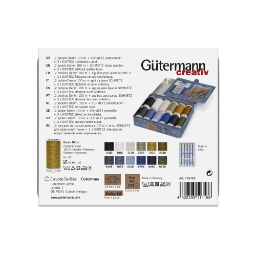 GÜTERMANN Denim Love Nostalgia Box Denim Thread 100m 12 Shades
