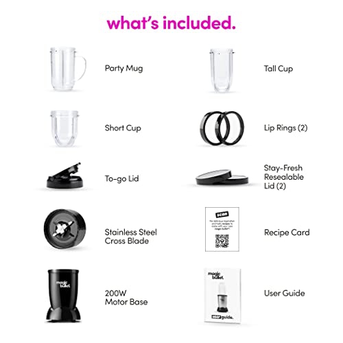 magic bullet Blender, Small, Black, 11 Piece Set