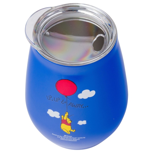 Silver Buffalo Winnie The Pooh Up and Away Double Wall Stainless Steel Stemless Tumbler w/Lid, 10-Ounces