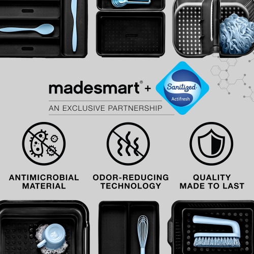 Madesmart – Organisateur antimicrobien à 2 niveaux, paquet de 1, givré