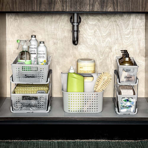 Madesmart – Organisateur antimicrobien à 2 niveaux, paquet de 1, givré