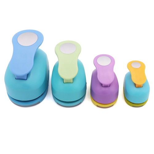 4 Pcs Circle Punch 2-Inch 1-Inch 1-1/2-Inch 5/8-Inch Paper Punchers Scrapbook Crafts Paper Punch