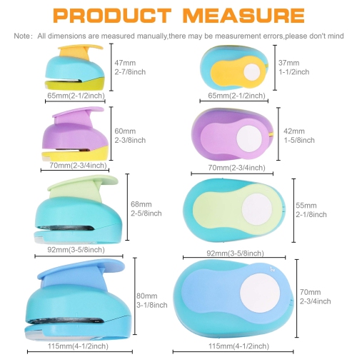 4 Pcs Circle Punch 2-Inch 1-Inch 1-1/2-Inch 5/8-Inch Paper Punchers Scrapbook Crafts Paper Punch