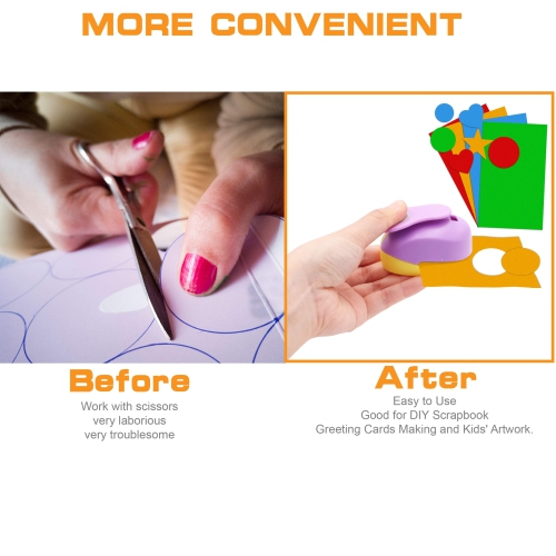 4 Pcs Circle Punch 2-Inch 1-Inch 1-1/2-Inch 5/8-Inch Paper Punchers Scrapbook Crafts Paper Punch