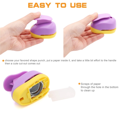 4 Pcs Circle Punch 2-Inch 1-Inch 1-1/2-Inch 5/8-Inch Paper Punchers Scrapbook Crafts Paper Punch