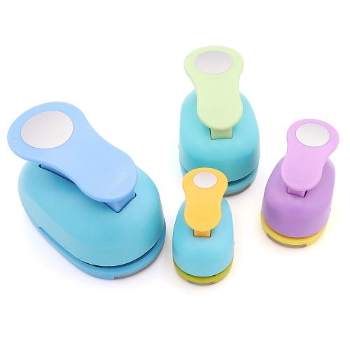 4 Pcs Circle Punch 2-Inch 1-Inch 1-1/2-Inch 5/8-Inch Paper Punchers Scrapbook Crafts Paper Punch