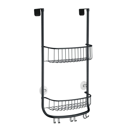 InterDesign Forma Bathroom Over Door Shower Caddy for Shampoo, Conditioner, Soap - Matte Black
