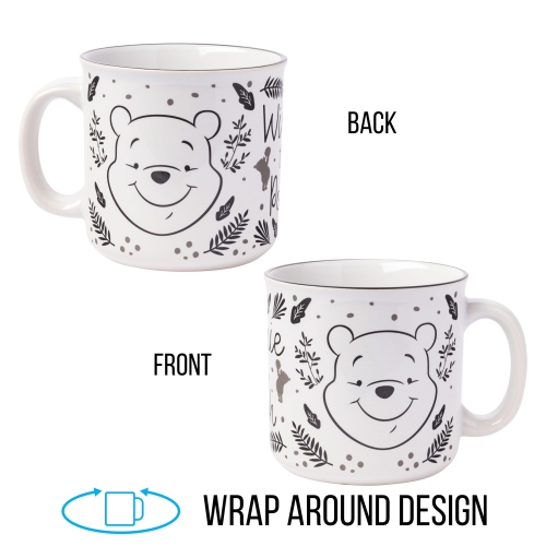 Tasse de camping en céramique à motif de feuilles d'automne Winnie l'ourson de Disney Silver Buffalo, 20 oz