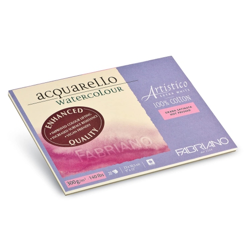 Fabriano Artistico Watercolor Block, 9 x 12, Extra White