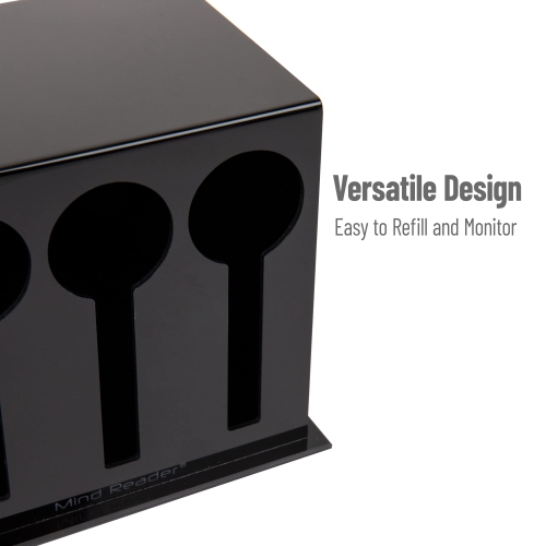 Mind Reader Utensil Dispenser, Silverware Organizer, Plastic Fork and Spoon Dispenser, Kitchen, 17.8Lx14.6Wx15.2Hcm, B..