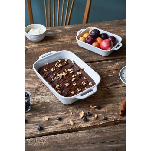 Staub 40508-626 Ceramics Rectangular Baking Dish Set, 2-Piece, White