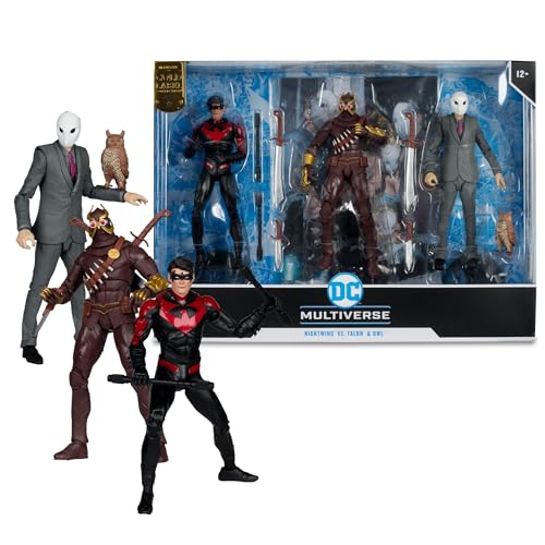 DC Multiverse Nightwing vs Talon & Owl 7in Figure 3pk Gold Label McFarlane Toys