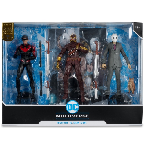 DC Multiverse Nightwing vs Talon & Owl 7in Figure 3pk Gold Label McFarlane Toys