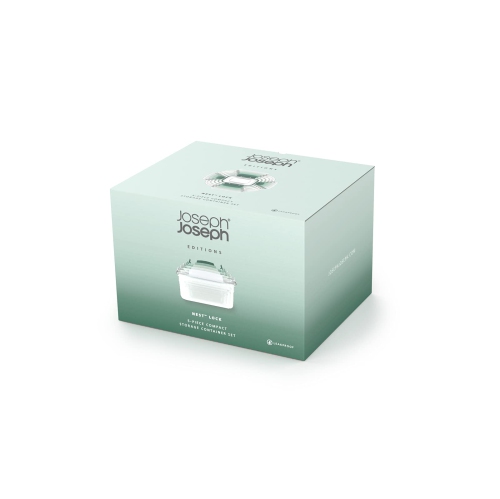 Joseph Joseph Nest Lock Plastic Food Storage Container Set with Lockable Airtight Leakproof Lids, 10 Piece, Sage