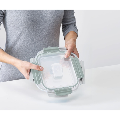 Joseph Joseph Nest Lock Plastic Food Storage Container Set with Lockable Airtight Leakproof Lids, 10 Piece, Sage