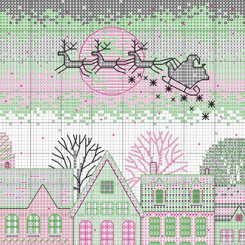 Dimensions Skating Counted Cross Stitch Christmas Stocking Kit, 16" Long, 14 Cnt. Light Blue Aida 6 pcs