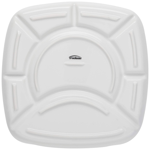 Assiettes à fondue carrées en grès blanc de Trudeau - Ensemble de 4