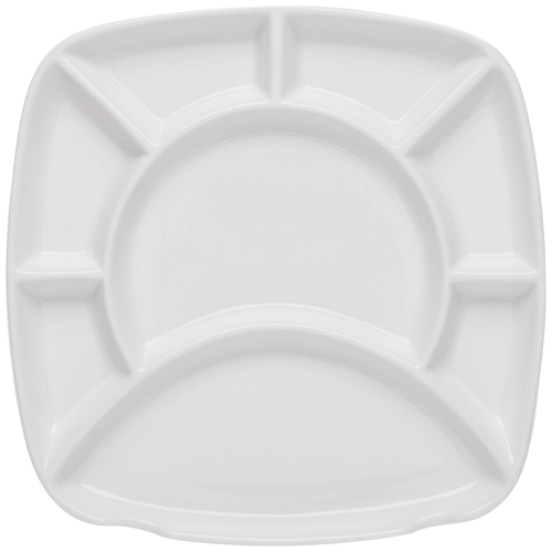 Assiettes à fondue carrées en grès blanc de Trudeau - Ensemble de 4