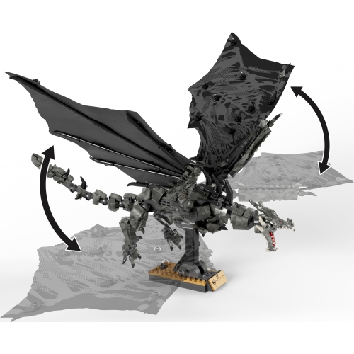 MEGA Skyrim Action Figures Building Toys, Alduin The World Eater with 619 Pieces, with 1 Dragonborn Figure, for Collec..