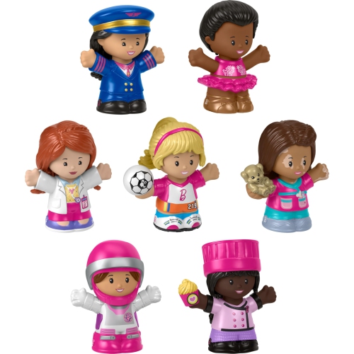 Fisher-Price Little People Barbie Toddler Toys, You Can Be Anything Figure Pack, 7 Characters for Pretend Play Ages 18..