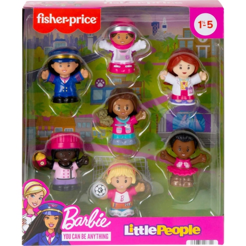 Fisher-Price Little People Barbie Toddler Toys, You Can Be Anything Figure Pack, 7 Characters for Pretend Play Ages 18..
