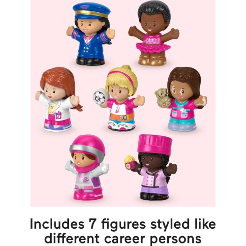 Fisher-Price Little People Barbie Toddler Toys, You Can Be Anything Figure Pack, 7 Characters for Pretend Play Ages 18..
