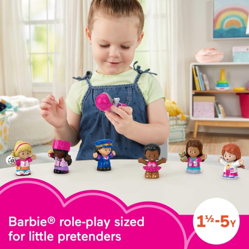 Fisher-Price Little People Barbie Toddler Toys, You Can Be Anything Figure Pack, 7 Characters for Pretend Play Ages 18..