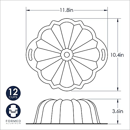 NordicWare Anniversary Bundt Pan, Gray, 12 Cup