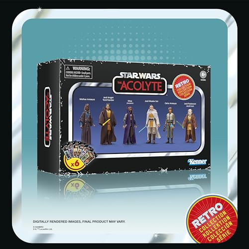 Star Wars Retro Collection Star Wars: The Acolyte Multipack, 3.75 Inch Collectible Action Figure 6-Pack