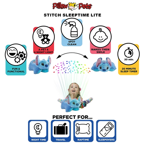 Pillow Pets, Sleep Time Light Stitch, Stuffed Animal Toy