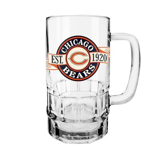 Inglasco NFL Chicago Bears Banner Beer Stein Mug with Handle, 18-ounce