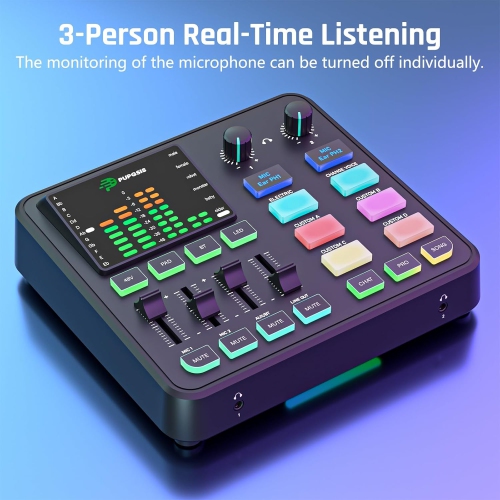 Mélangeur audio de jeu PUPGSIS, interface audio avec préamplificateur professionnel