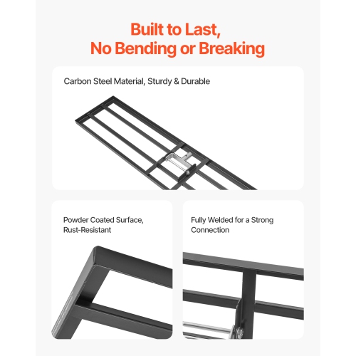 VEVOR 83.9 in Handle Lawn Leveling Rake, 48x10 in Ground Plate, Rust-Resistant Carbon Steel, 2 Heights Adjustable, Effort Saving Lawn Leveling Tool