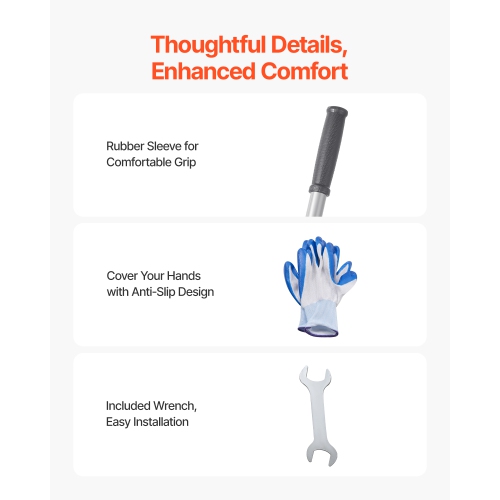 VEVOR 83.9 in Handle Lawn Leveling Rake, 48x10 in Ground Plate, Rust-Resistant Carbon Steel, 2 Heights Adjustable, Effort Saving Lawn Leveling Tool