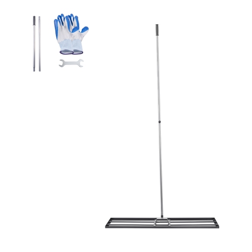VEVOR 83.9 in Handle Lawn Leveling Rake, 48x10 in Ground Plate, Rust-Resistant Carbon Steel, 2 Heights Adjustable, Effort Saving Lawn Leveling Tool