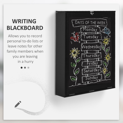 Kepooman Wall Mounted Table Fold Out Convertible Desk, Multi-Functional Space Saving Computer Desk with Writing Floating Board for Students, Black