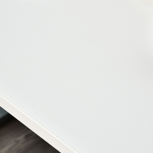 Kepooman 47" L-Computer Desk Writing Table Workstation with Multi-Use Reversible File Drawers Metal Frame Home Office Furniture - White