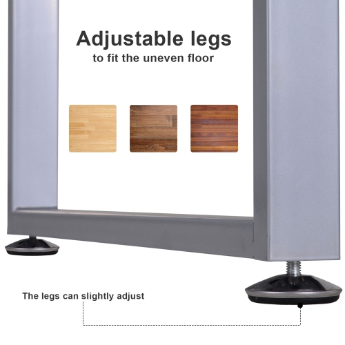 Kepooman 47" L-Computer Desk Writing Table Workstation with Multi-Use Reversible File Drawers Metal Frame Home Office Furniture - Dark Wood Grain