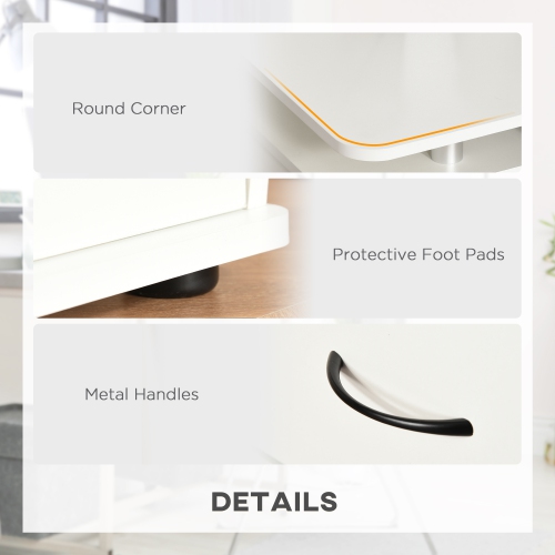 Kepooman Computer Desk with Keyboard Tray, CPU Stand, Writing Desk with Drawers, Workstation for Home Office, White