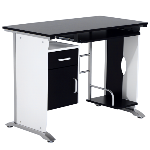 Kepooman Computer Desk Table Home Office Furniture with Keyboard Tray and CPU Stand
