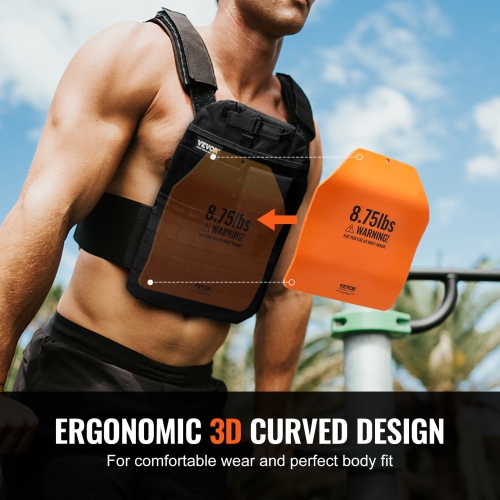 VEVOR 8.75 LB Pair Curved Weight Vest Plates, Premium Steel, Ergonomic Contour Fit – for WODs, Additional Weight for Weight Vests, for Strength