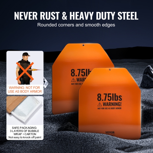 VEVOR 8.75 LB Pair Curved Weight Vest Plates, Premium Steel, Ergonomic Contour Fit – for WODs, Additional Weight for Weight Vests, for Strength